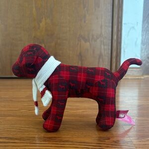Victoria’s Secret PINK winter buffalo plaid pup with scarf